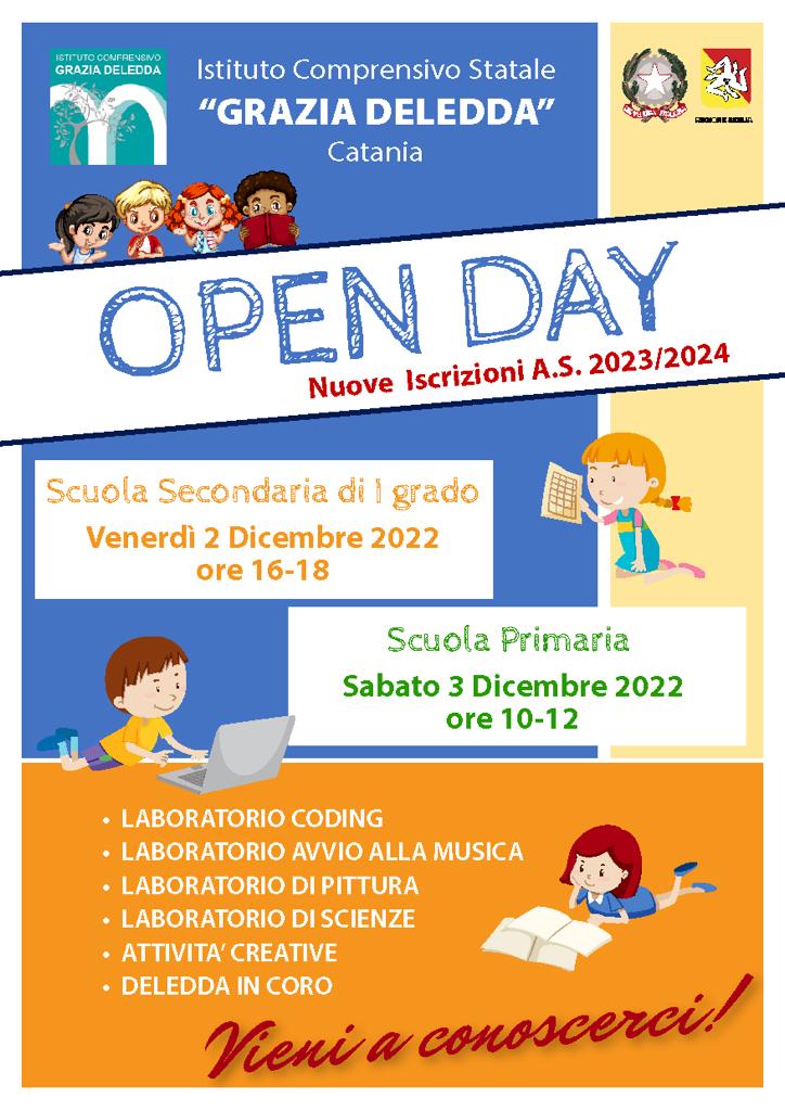 Open Day – Nuove iscrizioni A.S. 2023/24 Grazia Deledda